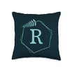 Initial Floral Letter R Throw Pillow