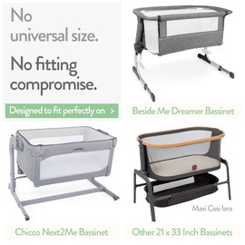 ベッドサイドスリーパーとChicco Next2Me バスケット フィットシーツ ベッドサイドスリーパーとChicco Next2Me – 20 x 33マットレスにフィット – 快適なソフトジャージーコットン – グレー – 2パック