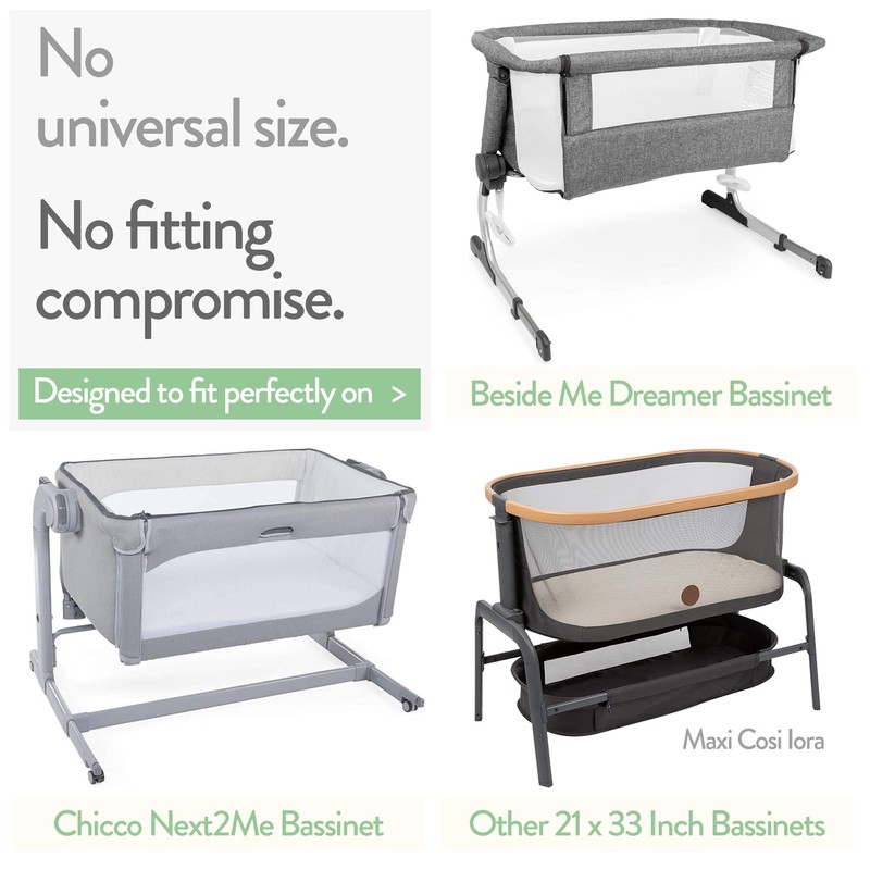 ベッドサイドスリーパーとChicco Next2Me バスケット フィットシーツ ベッドサイドスリーパーとChicco Next2Me – 20 x 33マットレスにフィット