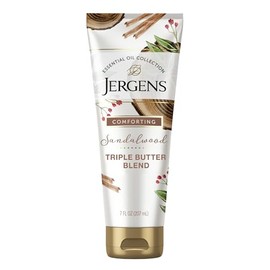 Jergens Vanilla Sandalwood Body Butter, Infused with Vanilla and Sandalwood Essential Oil, For All Skin Types, 7 Fluid Ounces