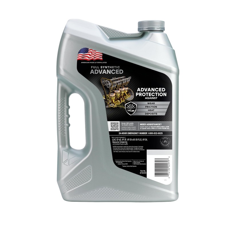 Valvoline Advanced Full Synthetic SAE 0W-16 Motor Oil 5 QT