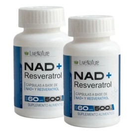 Nad  Resveratrol 2 Piezas 120 Cápsulas Live Nature  NAD Resveratrol Supplement, 120 Caps Antioxidant                                                  