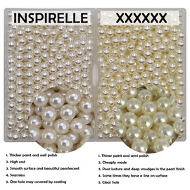 INSPIRELLE 4500pcs 5mm Ivory Art Faux Pearl Beads ABS Round Loose Spacer Beads for DIY Craft Necklaces Bracelets Jewelry Making