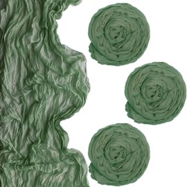 3 Pcs 10Ft Cheesecloth Table Runner,35x120 Inch Gauze Table Runner,Rustic Boho Table Runners, Rustic Wedding Cheese Cloths Decor for Bridal Baby Shower Birthday Party Boho Table Decoration(Sage Green)