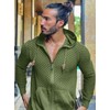 Zaitun Men's Full Zip Up Hooded Cardigan Sweater with Pockets