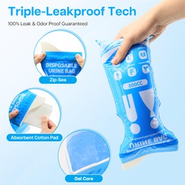 Yeria Disposable Urine Bags, 16 Pack 900ml Portable Urinal,Emergency Urine Bags for Men and Women,Travel Leak-Proof Pee Bags for Car, Camping, Outdoor