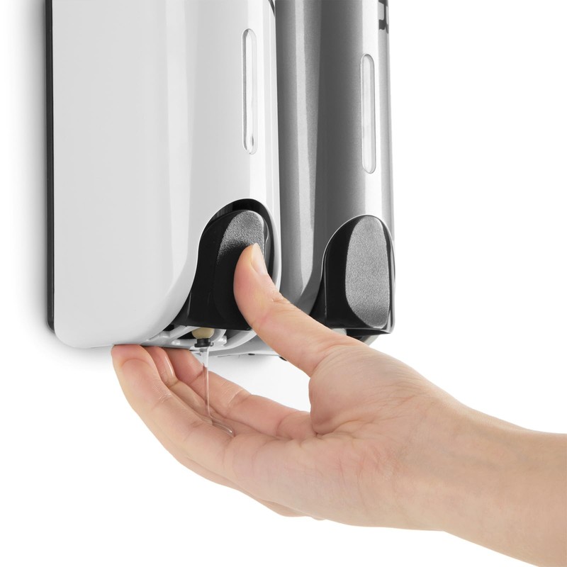 Draco Duo Wall Mounted Shampoo Soap Shower Dispensers with 2x350ml