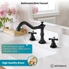 gotonovo 3 Hole Matte Black Bathroom Sink Faucet with Pop