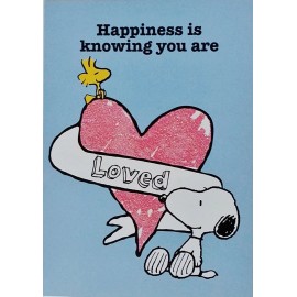 Peanuts Snoopy and Woodstock Greeting Card - Happiness is Knowing You Are Loved