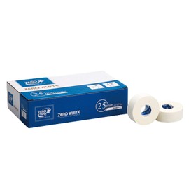 Zero White Tape, Non-Stretchable, 1.0 inches (25 mm) x 5.3 ft (13.75 m), Pack of 12