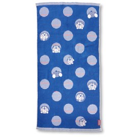Kusuhashi Crest Weave Bath Towel Doraemon Gingham Jacquard Approx. 23.6 x 47.2 inches (60 x 120 cm), Blue A-90338-11-B