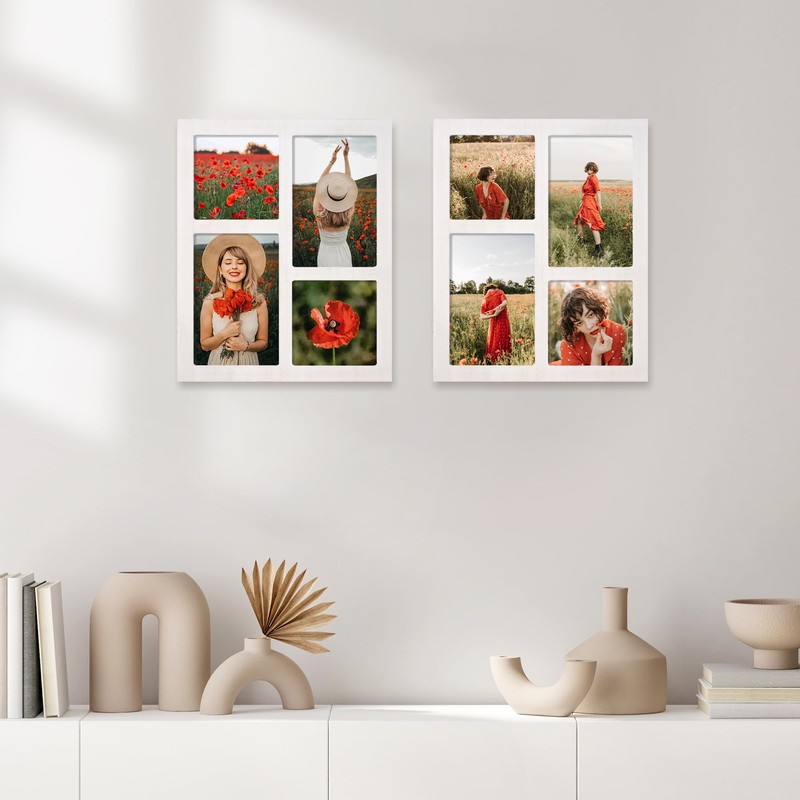 YESKAY Picture Frame Collage 4x6 and 4x4 Photos Display, 4x6