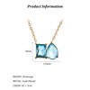Desnuage 14K Gold Plated Double Aquamarine Birthstone Necklace Dainty Square