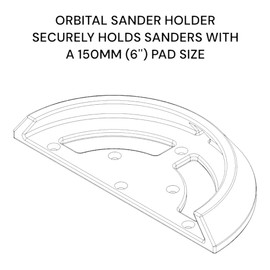 Teobase Orbital Sander Wall Holder for 125mm (5") / 150mm (6”) Sanders – Secure Storage – Fits Festool, Mirka & Similar Sanders (Black, 150mm (6"))