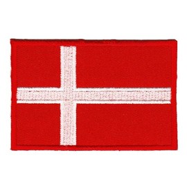 Denmark Flag Sew-On / Sew-On Patch for Clothes Embroidered Iron-On Patch Applique Patch Size 7.0 x 4.8 cm