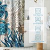 Final Friday Nautical Shower Curtain Teal Sea Turtles Theme Fabric