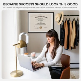 Homeforia Diploma 16x20 Picture Frame Black, High End Metal 16x20 Frames for Wall, Black Photo Frames 16 x 20 with 14x17 Mat, Tempered Glass, Wall Kit, Set of 1