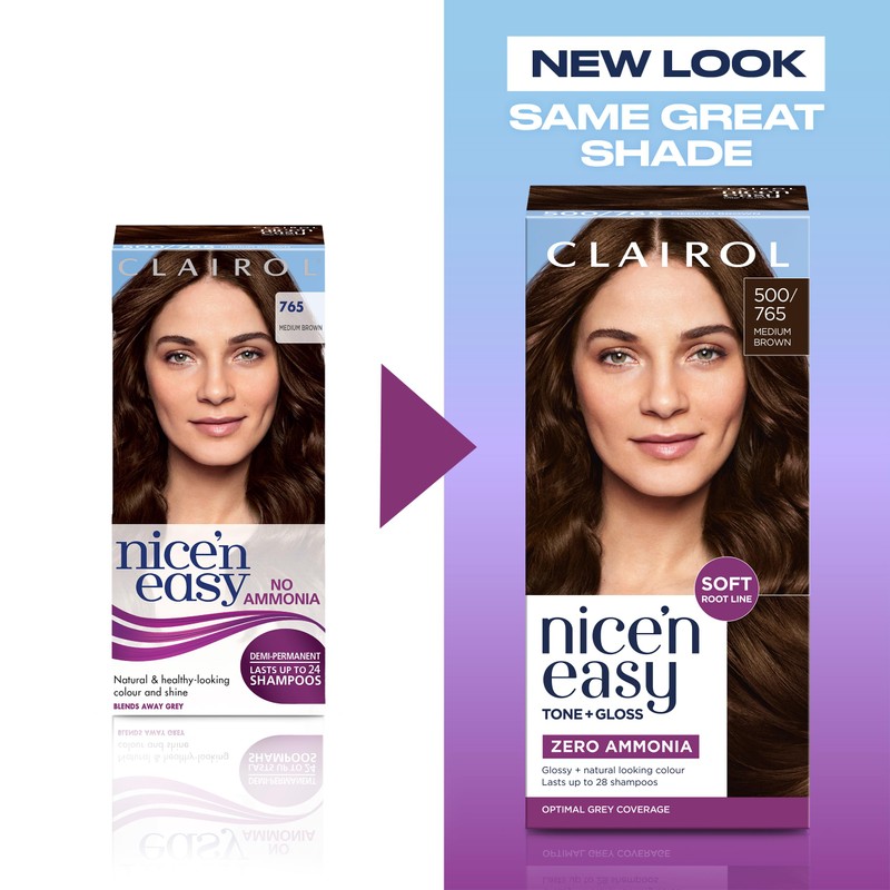 Clairol Nice'n Easy Tone+Gloss Semi Permanent Hair Dye - 500/765