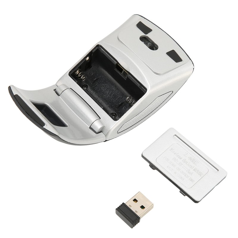 Dpofirs Foldable Wireless Mouse, Portable 2.4G Mouse with USB Receiver