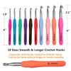 Knitiss 20 Sizes Crochet Hooks 0.5mm-10mm, Ergonomic Crochet Hooks Set