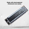 Black Harmonica C Key 10 Hole Blue Harp Stainless Steel