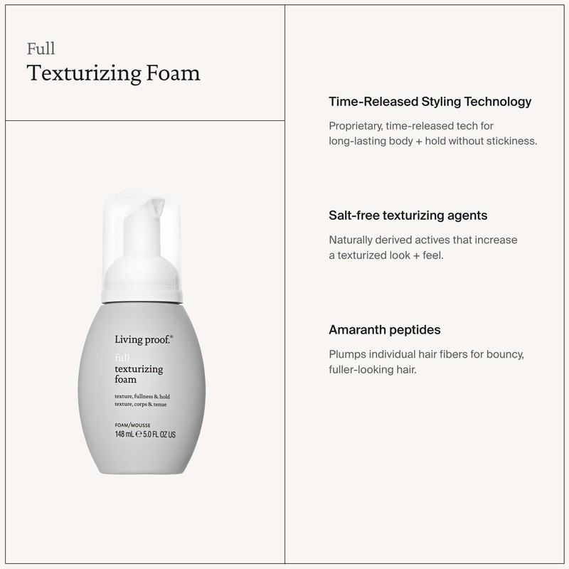 Living Proof Full Texturizing Foam | Voluminising Dry Foam, Provides
