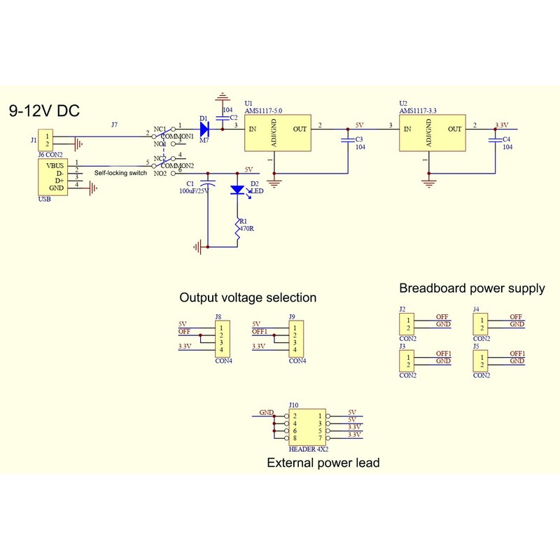 Aihasd Breadboard Power Supply Module 3.3 V / 5 V