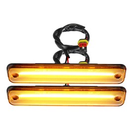 A ABSOPRO LED Side Marker Light 25952319 Front Turn Signal Lights Fender Sidemarker Lamps for Hummer H2 2003-2009 Clear Lens Amber LED Light 1 Pair
