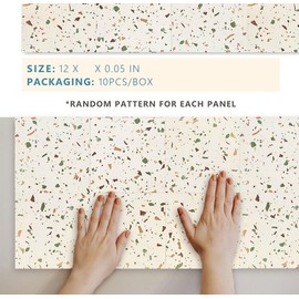 Urban Decor MagicWood Peel and Stick Vinyl Wall Panel (Terrazzo) 10 pcs/10sqft