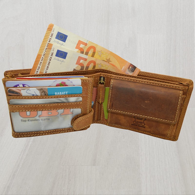 Wild Things Only Leather Wallet Rustic Design Cowhide Men's Wallet