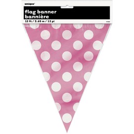 12ft Hot Pink Polka Dot Pennant Banner