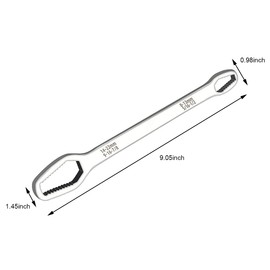 EDIONS Double-Ended Wrench, 8mm-22mm(5/16-7/8 Inch) Double End Multifunctional Universal Wrench for Set Screw Nuts or Remove │ Self-Tightening Universal Wrench Repair Tools (Silver)