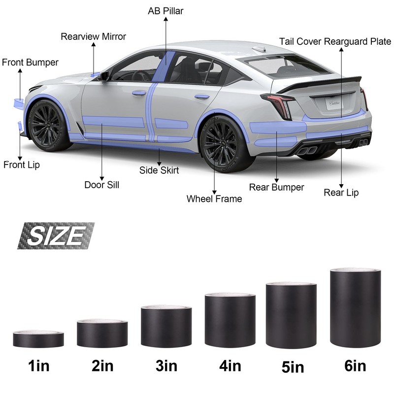 Lypumso Matte Black Vinyl Wrap Tape Roll, 1 Inch x