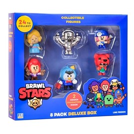 Brawl Stars P.M.I Collectible Figures - 8 Pack Deluxe Box - Including 2 Rare Hidden Characters (S1) (Random) (BRW2070)