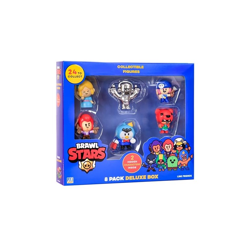 Brawl Stars P.M.I Collectible Figures - 8 Pack Deluxe Box