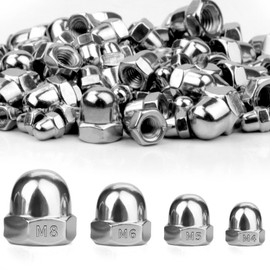 SWTYExt Pack of 115 Acorn Nuts High Shape Set M4 M5 M6 M8 Acorn Nuts DIN 1587 Hexagonal Cap Nuts Stainless Steel A2 V2A Cover Caps Dome Nuts for Automotive Motorcycle Wood and Steel Construction