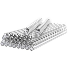 Fiber Optic Fusion Splice Shrink Sleeves Tapered Ends 40 mm Fusion Fiber Optic Cable Heat Shrink Tubing 304 Stainless Steel PE Clear Bare Optical Fiber Fusion Pipe hot melt Protection Tubes (100 Pack)