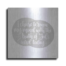 Luxe Metal Art 'Renew My Mind' by Imperfect Dust, Metal Wall Art, 12"x12"