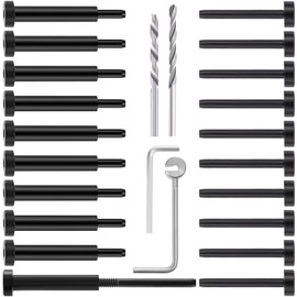 RiaYer 10Pair Black Invisible Cable Railing kit, Invisible Receiver and Swage Stud End, 1/8" Swage Tensioner and Terminal Hidden for Wood/Metal Post, T316 Stainless Steel Cable Railing Hardware HF021