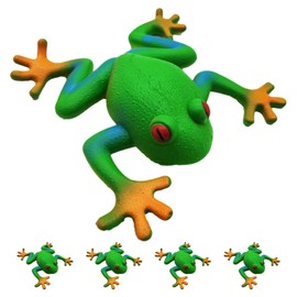 Toyvian 5pcs Frog Stretchy Toys Soft Rubber Frog Squishy Toys Squeeze Stress Toys Realistic Frog Figurines Animal Toy