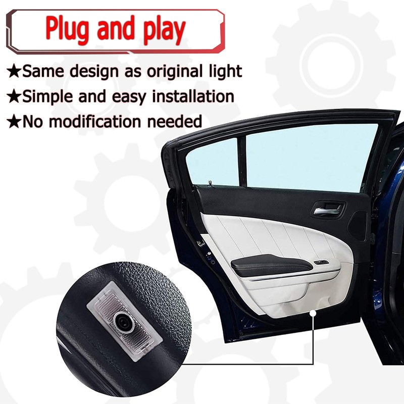 2pcs Never Fade Car LED Door Logo Compatible for 300