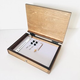 Bower Bird Wooden Travel Paint Box - Portable Watercolor & Oil Painting Kit with 18-Well Palette Compatibility, Adjustable Metal Fasteners,Built-in Acrylic Tray，Lightweight Travel (Wooden Paint Box)