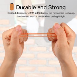Orange 328 Feet Bricklaying Line, Braided Brick Builders Line Strong String Line for Building, Gardening, Marking and DIY Projects