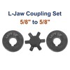 sourcing map 5/8" to 5/8" L075 Flexible 3-Piece L-Jaw Coupling
