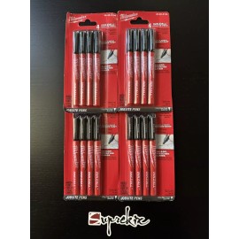 Milwaukee INKZALL Black Ultra Fine Point Pens (4-Pack) x4 packs 48-22-3164