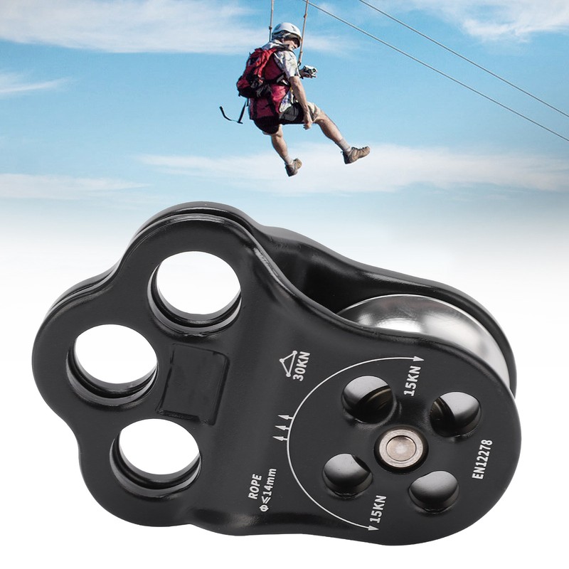 30KN Hitch Climber Pulley Rescue Equipment Dual Bearing for Rigging