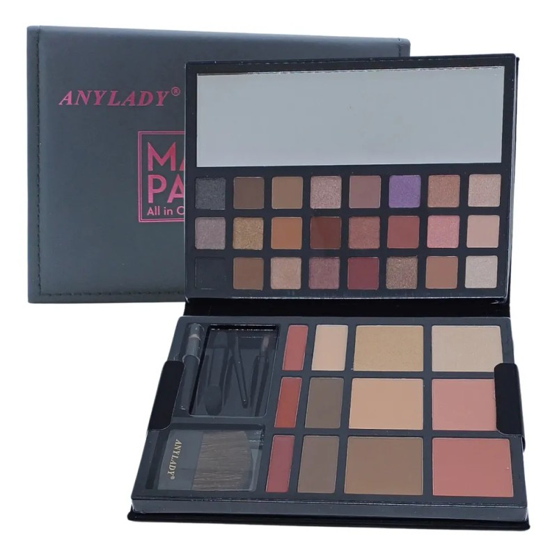 Estuche Maquillaje Anylady Kit Profesional 41 Piezas Rostro Brochas