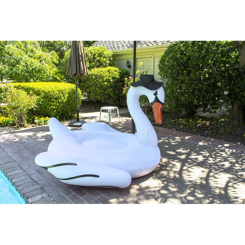 Poolmaster Jumbo Swimming Pool Float Rider, Swan, White Extra Large