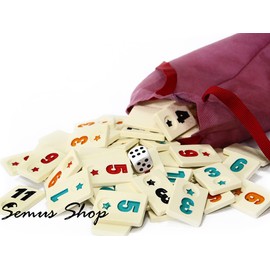 SEMUS Original Star Rummy/Okey Playing Stones Set Okey TASI Made of Melamine Extra Matte