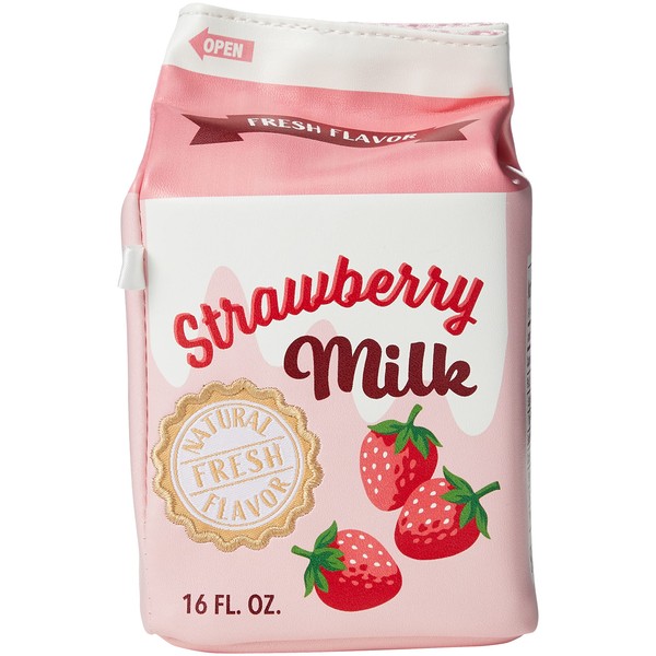Marushin 0585005700 Strawberry Milk Pouch, H 5.9 x W 3.3 x D 3.3 inches (15 x 8.5 x 8.5 cm), Yap Yup Funny, Gift, Cute, Pencil Case, Pen Pouch